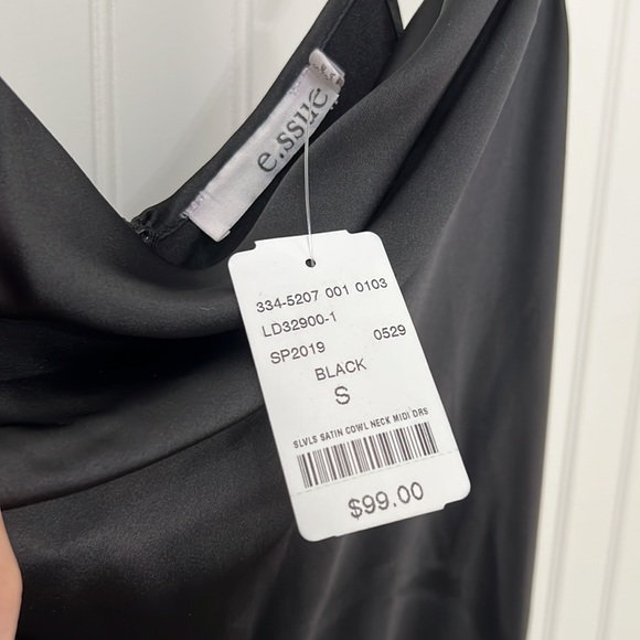 BNWT Black Slip Dress Cowl Neck - Picture 4 of 8